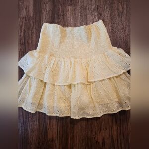 NWT Yellow Eyelet Ruffle Skirt